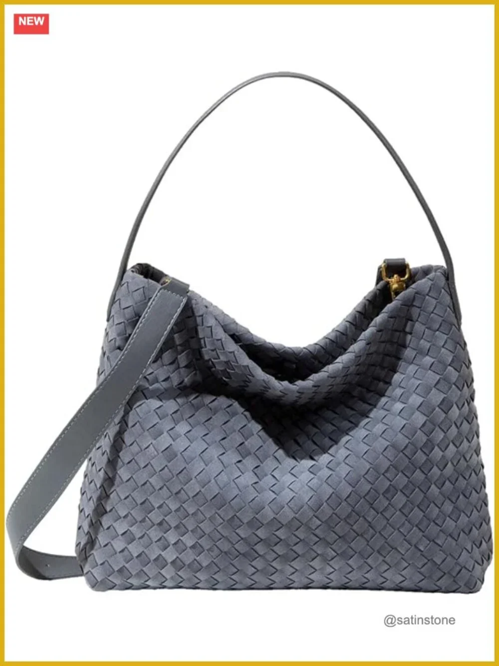 Braided Suede Tote Bag Woven Hobo Shoulder Bag for Work Travel